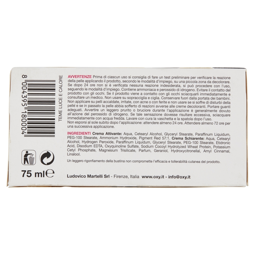 Oxy esthétique Crema Decolorante 8 kit monouso in bustine pre-dosate 75 ml